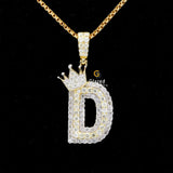 Iced Out Custom Initial Letter D With King Crown Moissanite Hip Hop Pendant