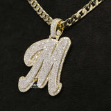 Bust Down M Single Initial Letter Custom Hip Hop Pendant