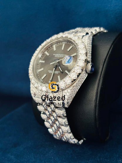 Jubilee Belt Hip Hop Studded Moissanite Watch for Men