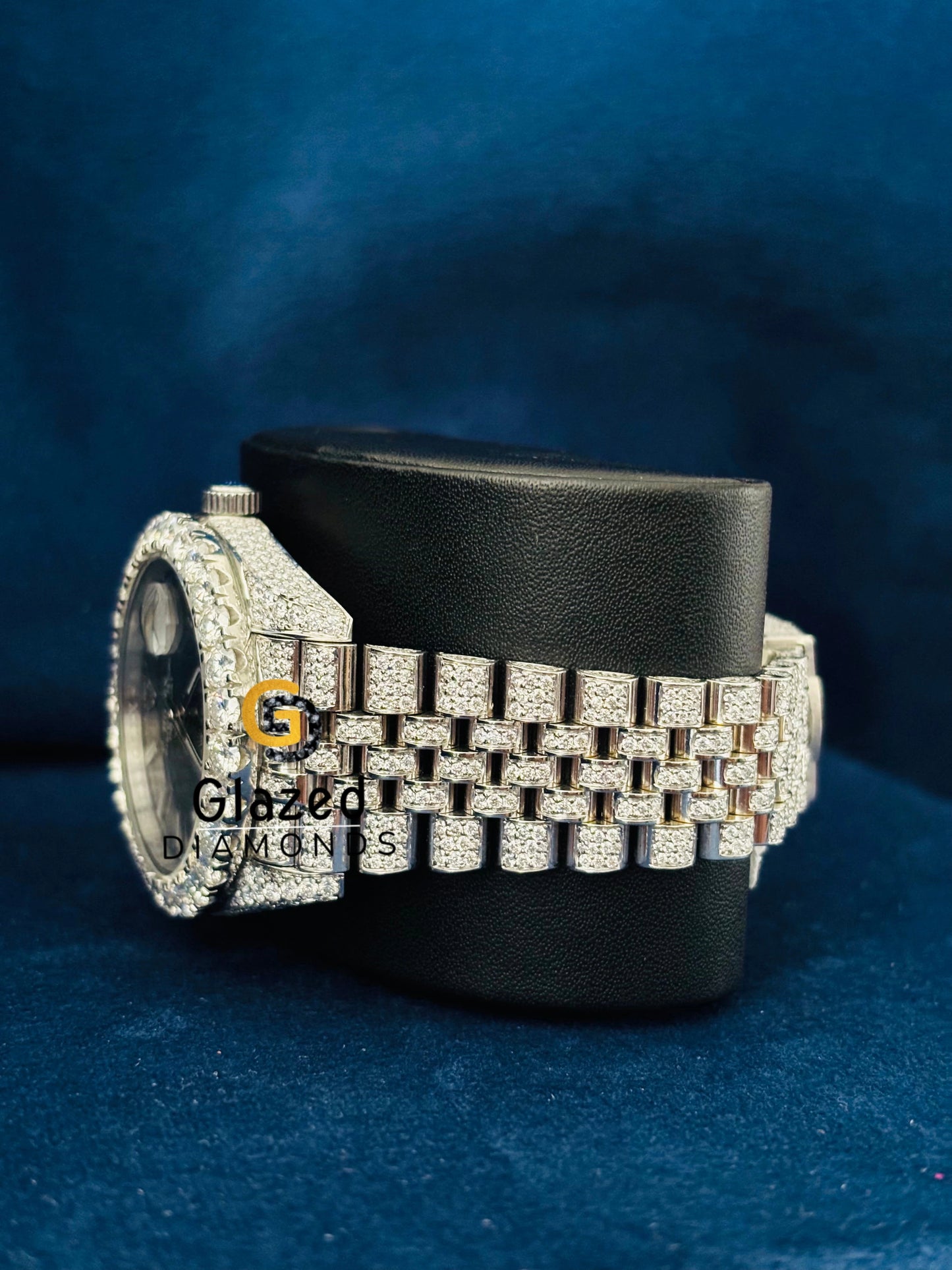 Jubilee Belt Rolex Studded Moissanite Watch for Men