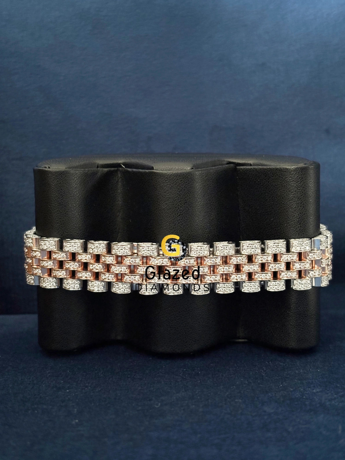 Jubilee Strap Bust Down Two Tone Moissanite Watch