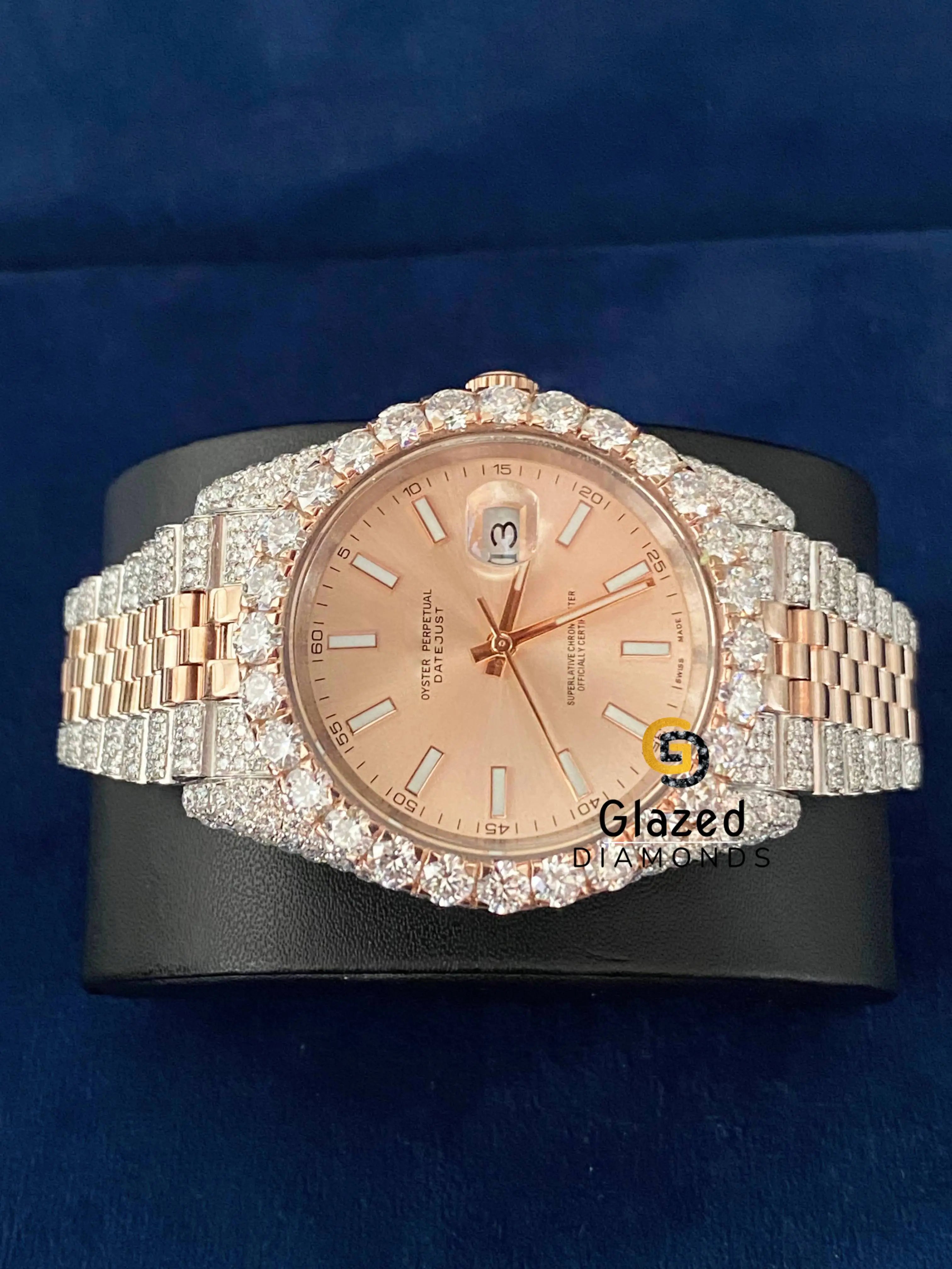 Jubilee Strap Stick Dial VVS Moissanite Watch For Men