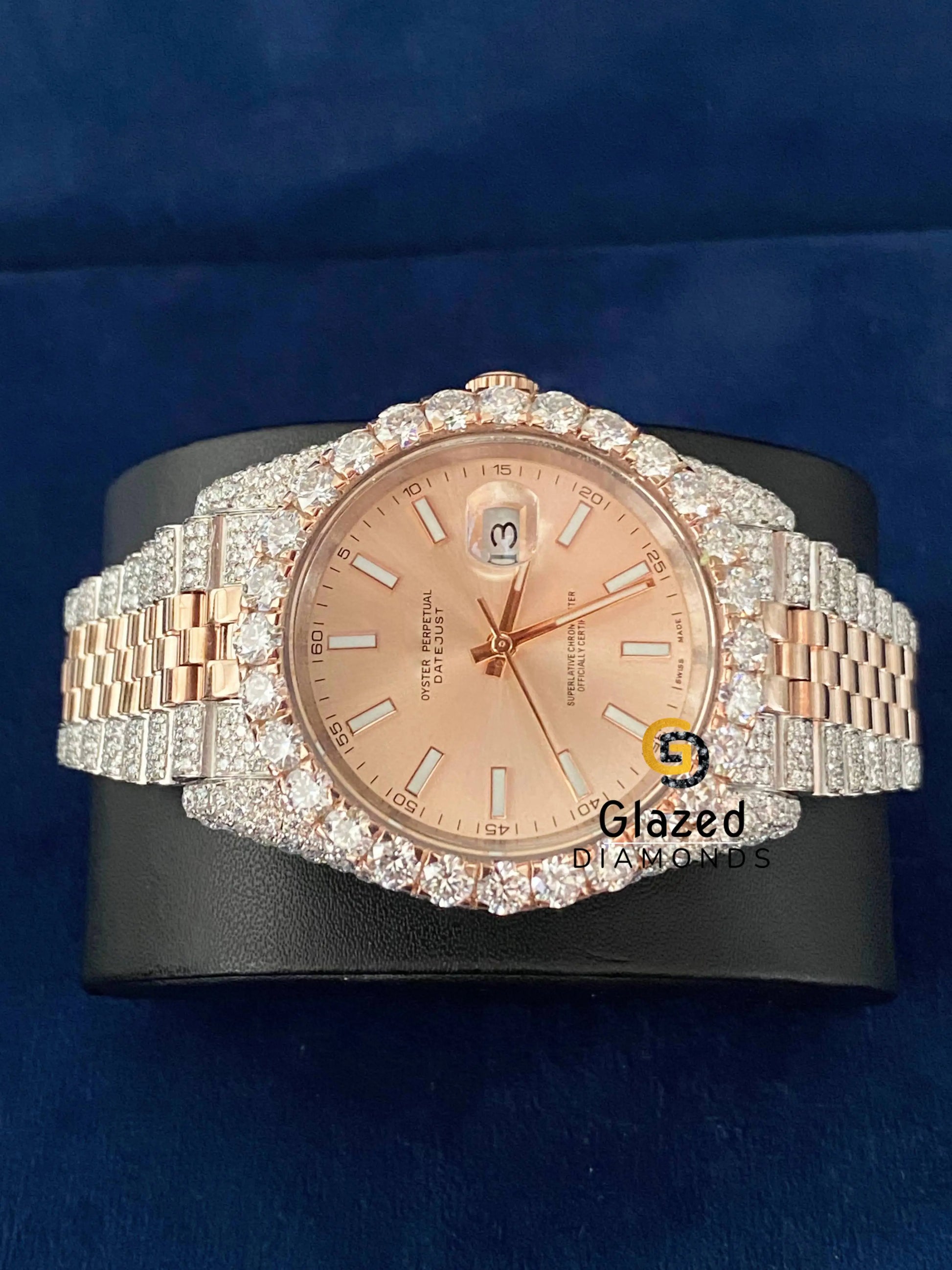 Jubilee Strap Stick Dial VVS Moissanite Watch For Men