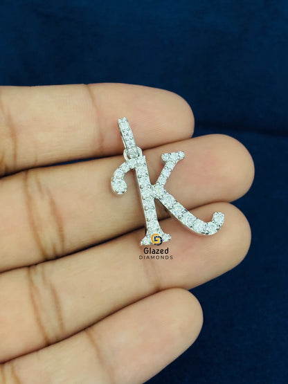 K Custom Letter Moissanite Pendant