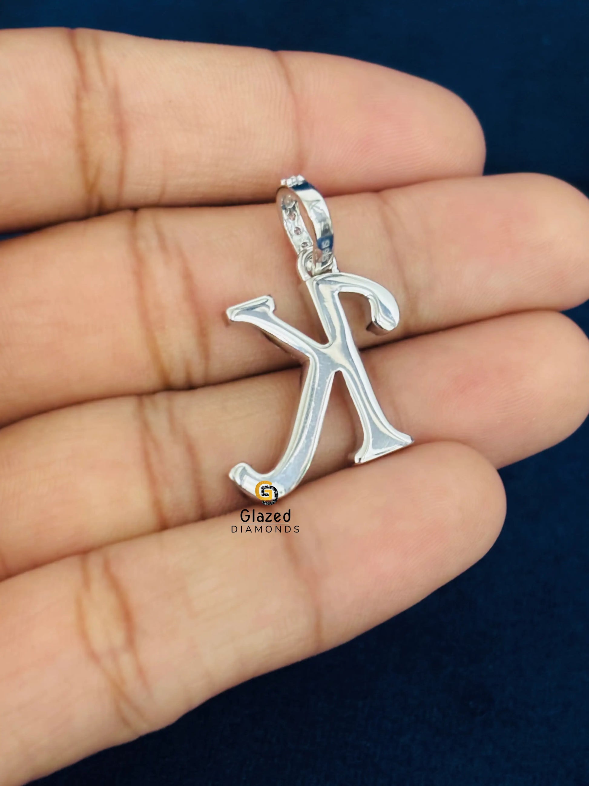 K Custom Letter Moissanite Pendant For Unisex
