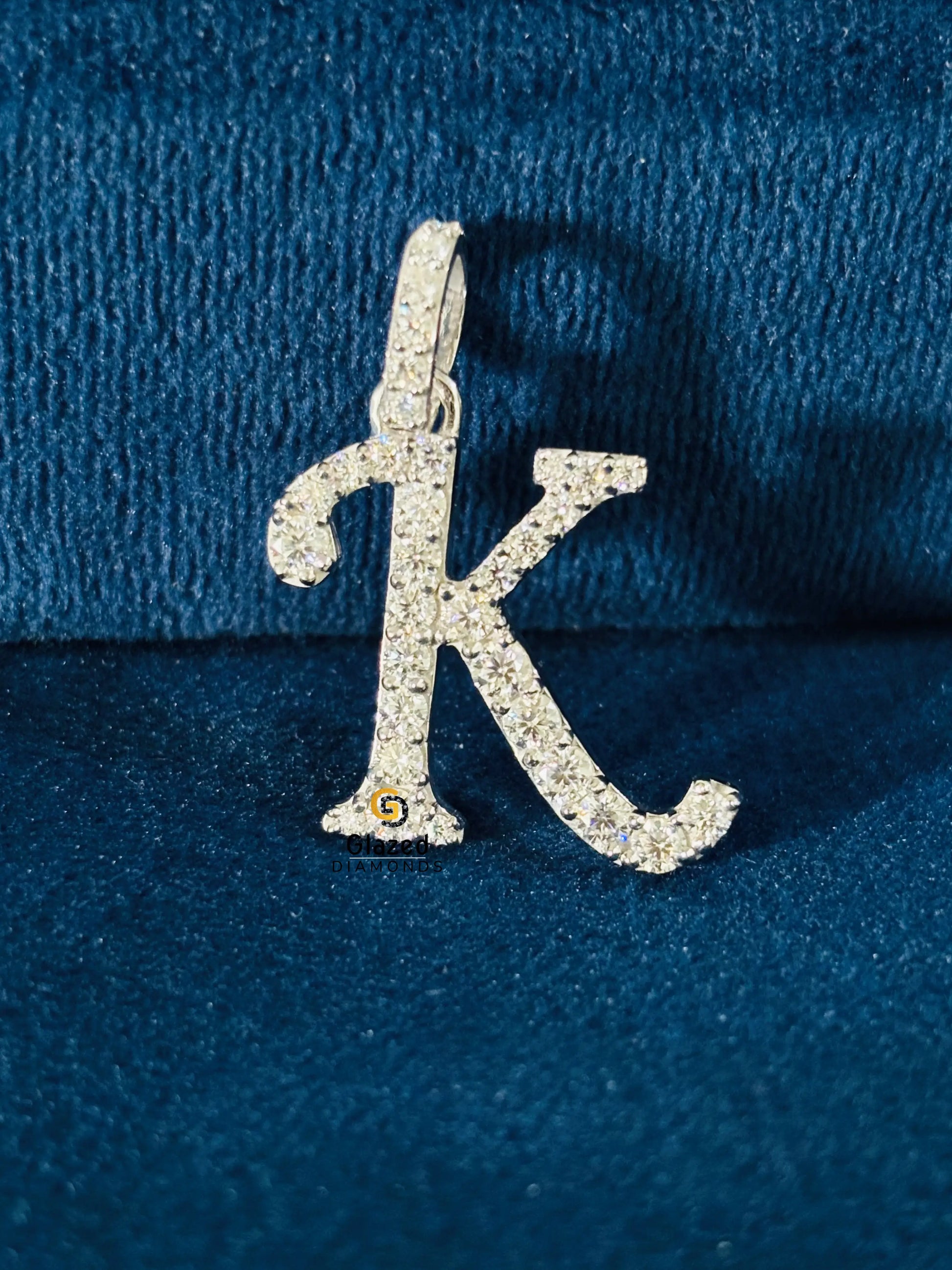 K Letter Custom Moissanite Pendant For Men