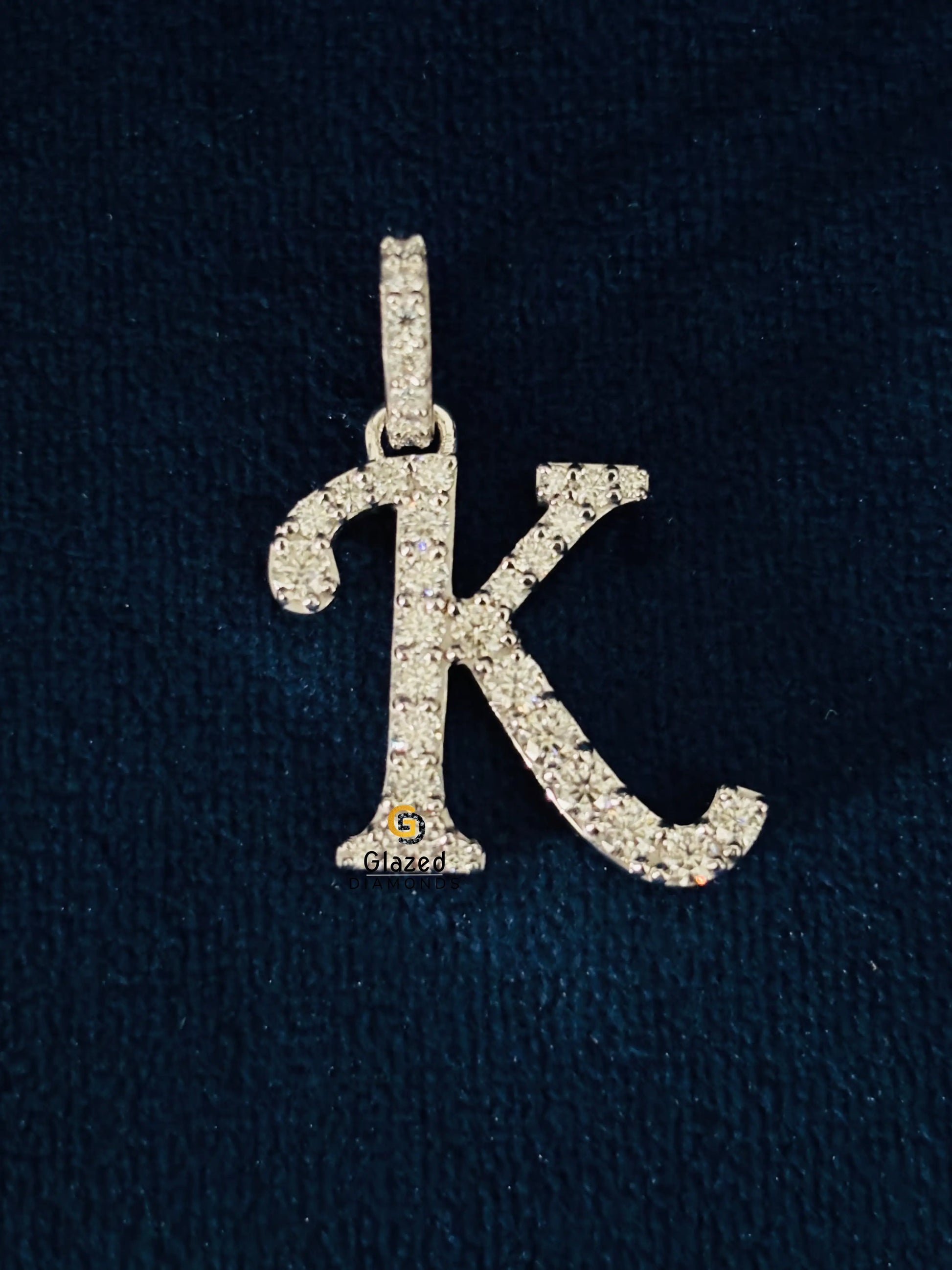 K Letter Moissanite Pendant