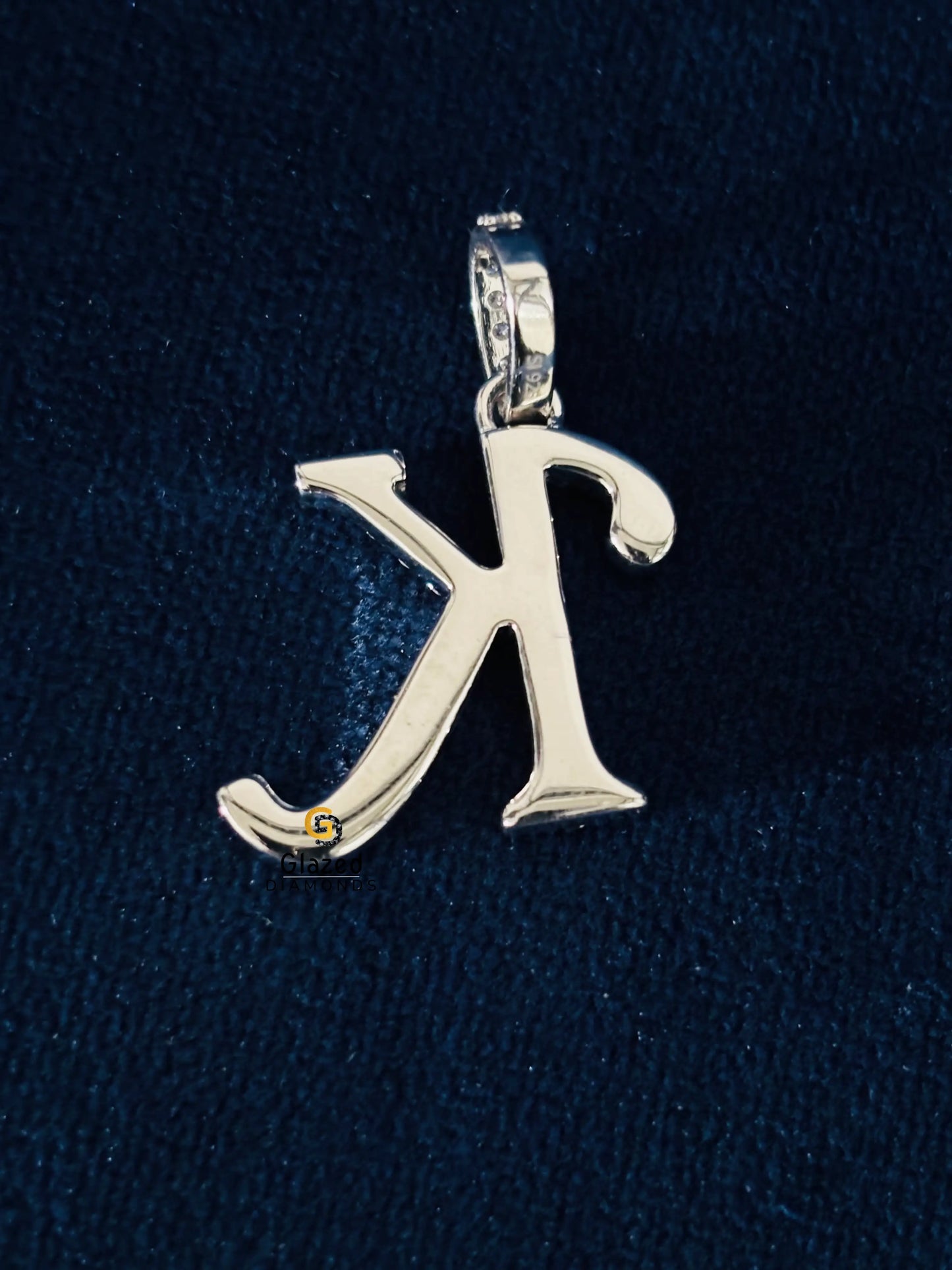K Letter Moissanite Pendant For Men