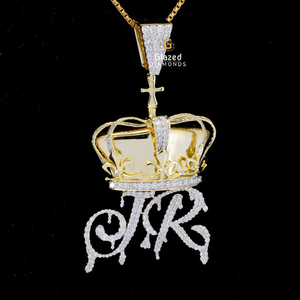 Stylish King Crown Custom JR Letter Hip Hop Pendant