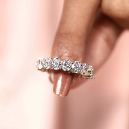 Lab Diamond Oval Cut Full Eternity Wedding Band