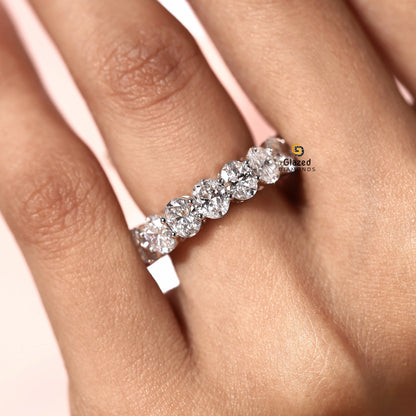 Lab Diamond Oval Cut Full Eternity Wedding Band For Women