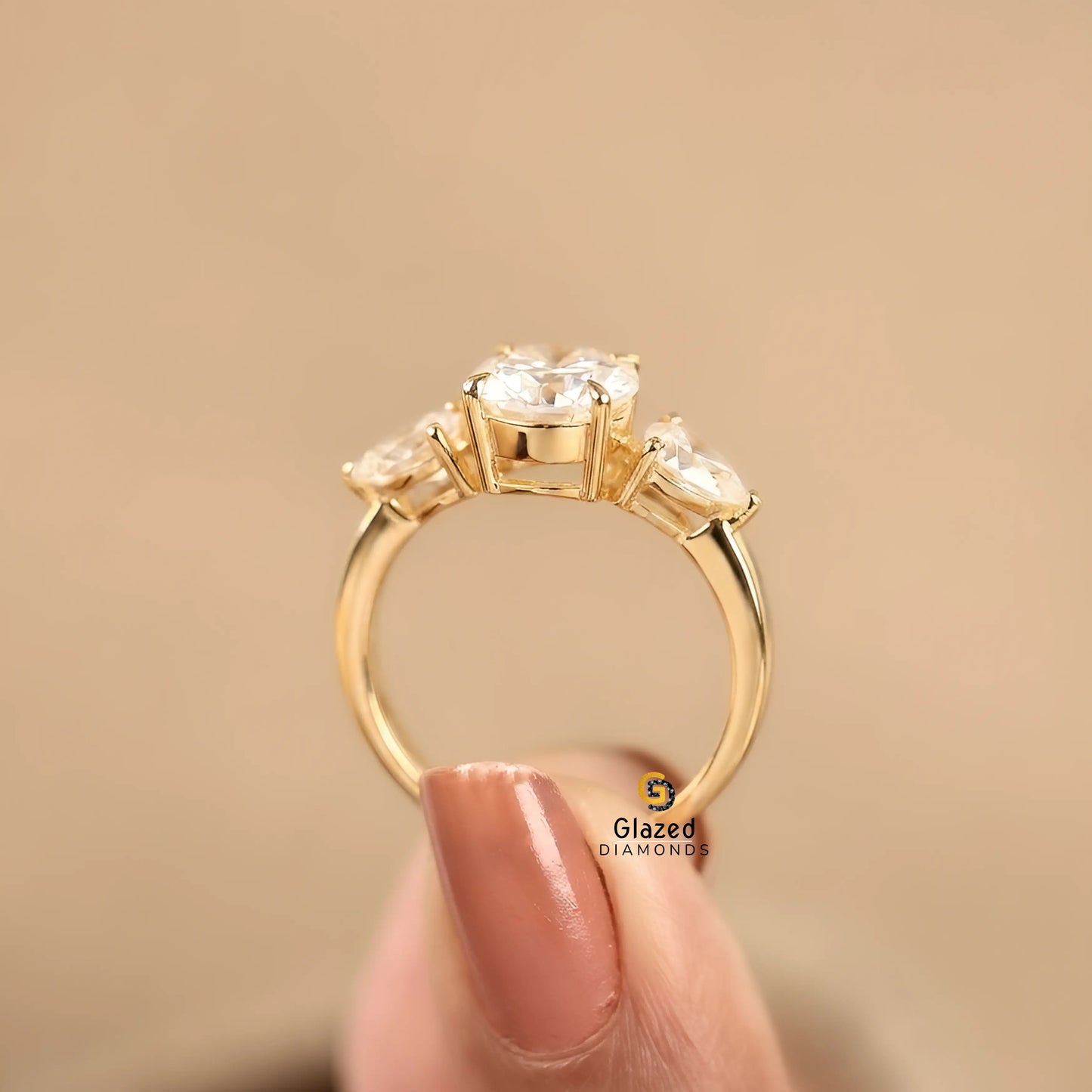 Lab Diamond Three Stone Wedding Ring