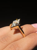 3.5 CT Lozenge Cut Solitaire Bezel Set Moissanite Engagement Ring For Her