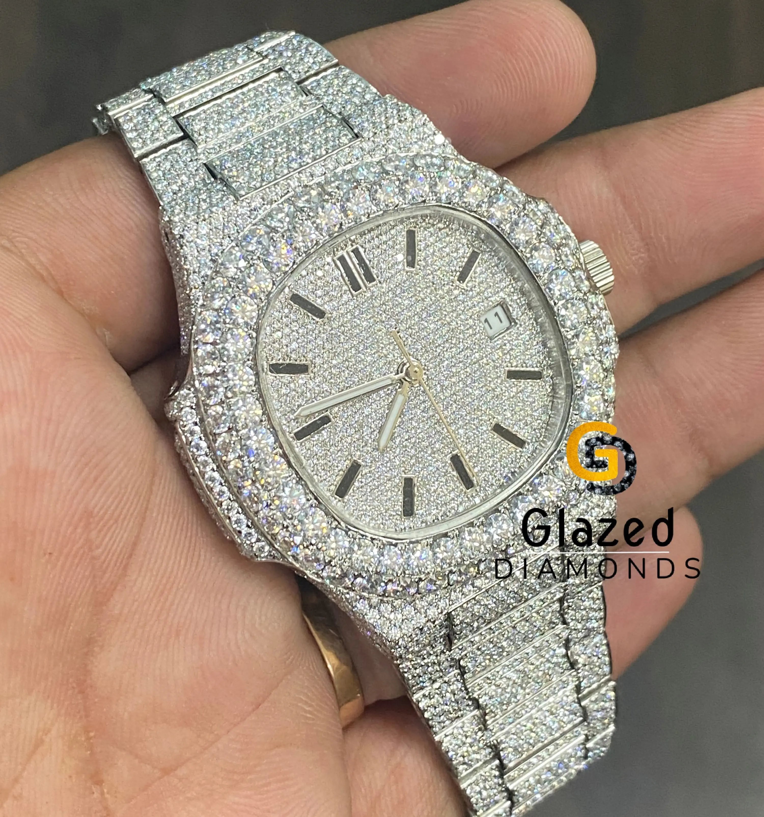 40MM Bust Down Moissanite Diamond Flooded Men's Luxury Watch