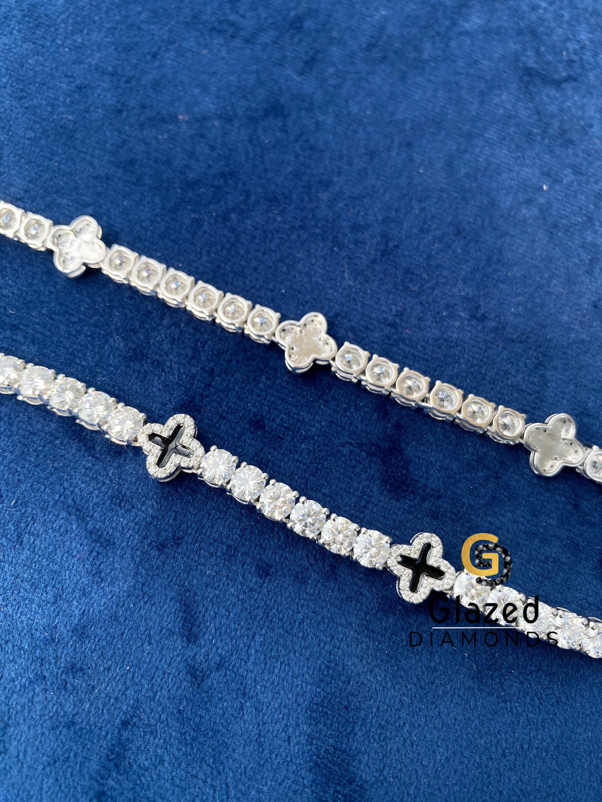 Luxury Moissanite Clover Tennis Necklace