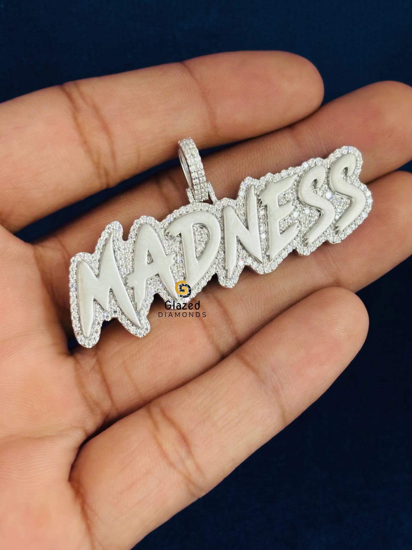 Madness Letter Name Moissanite Hip Hop Iced Out Pendant For Men