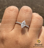2CT Marquise Cut Moissanite Tulip Setting Engagement Ring