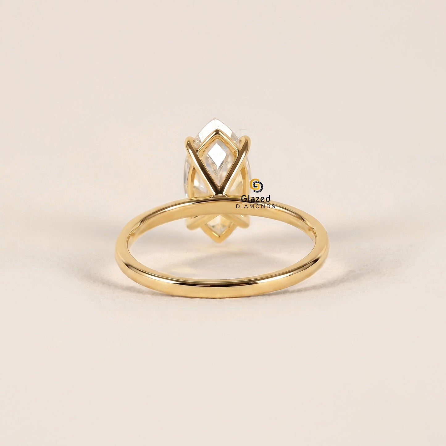3CT Marquise Cut Solitaire Lab Diamond Engagement Ring
