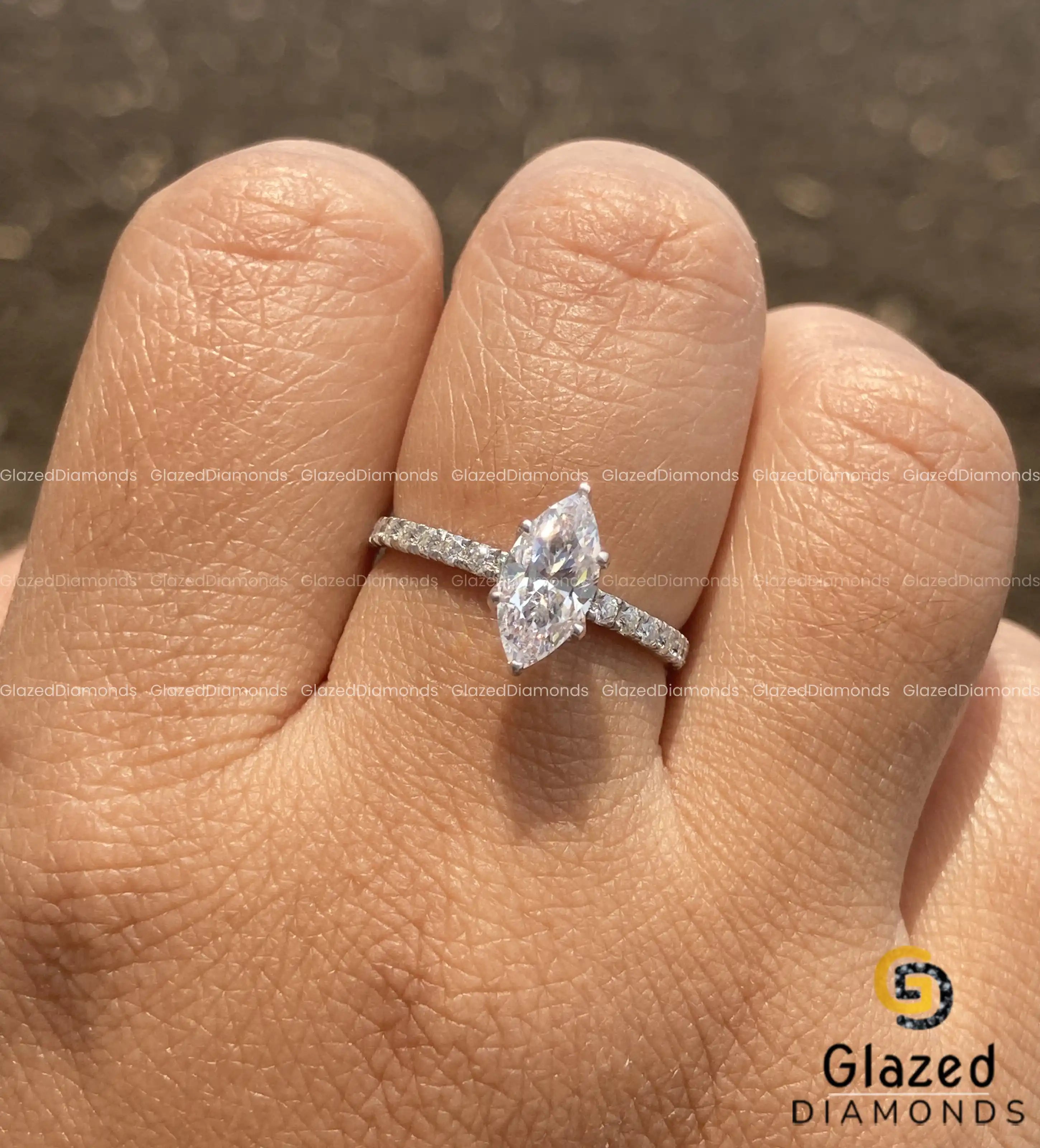 Marquise Cut Promise Ring for Her