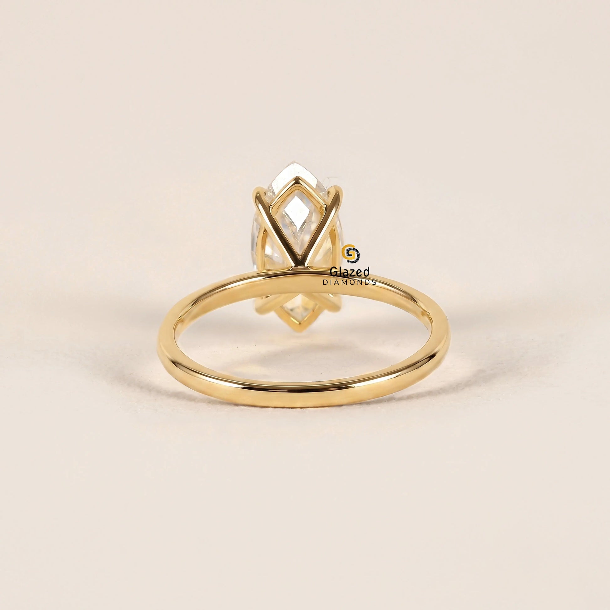 Marquise Cut Solitaire Lab Diamond Engagement Ring For Women