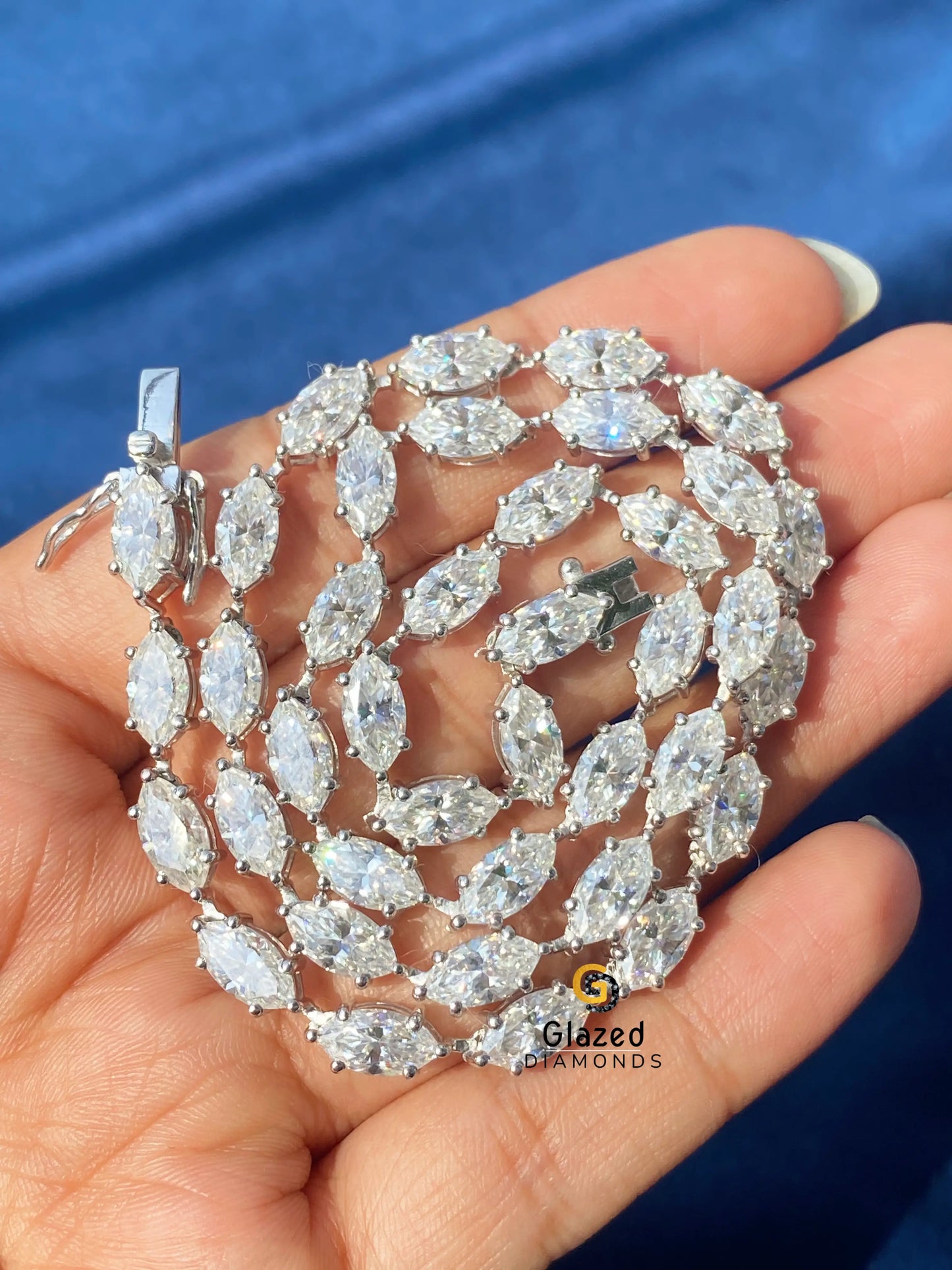 Marquise Moissanite Tennis Chain For Unisex
