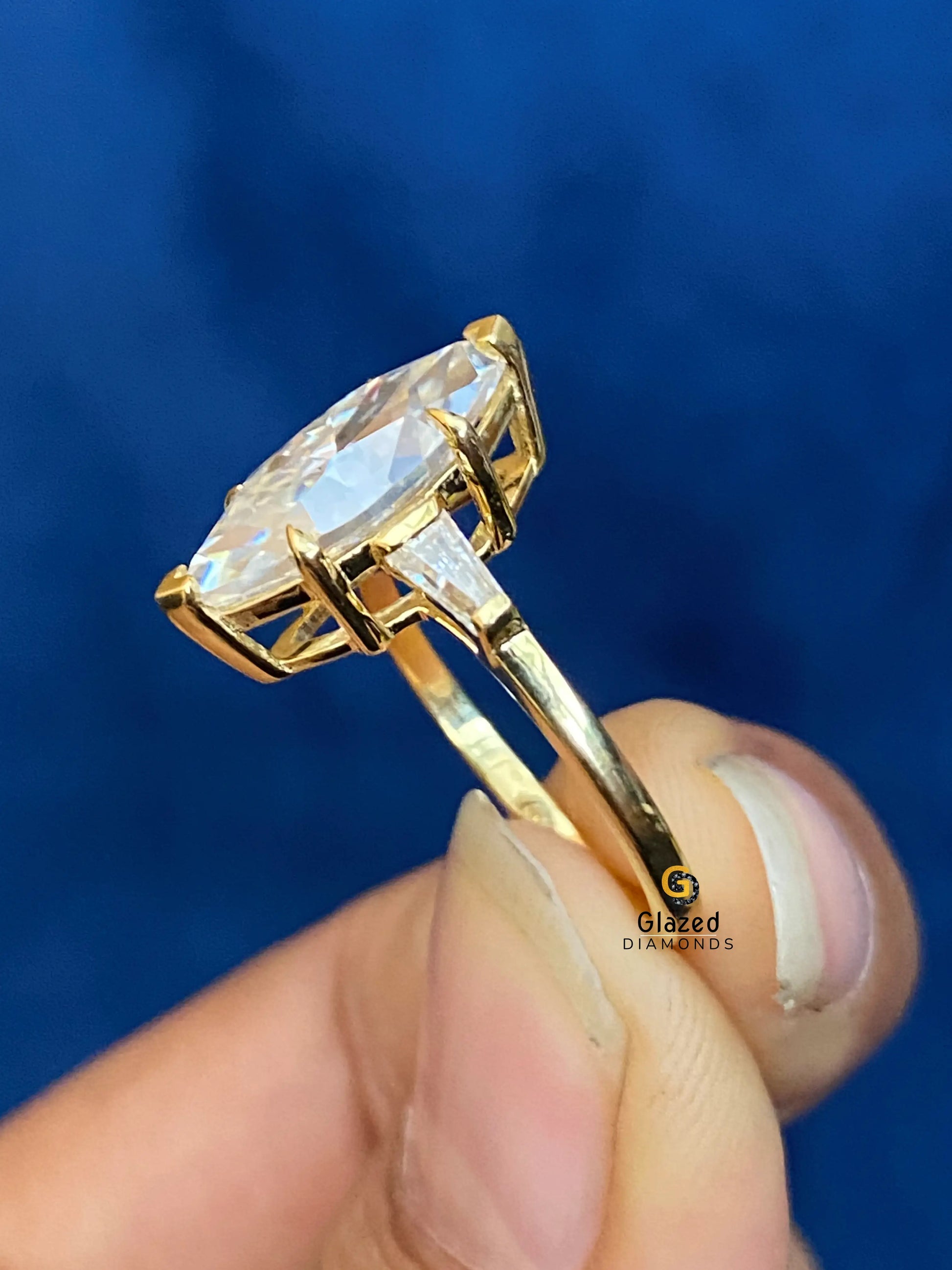 Marquise With Tapper Baguette Moissanite Ring