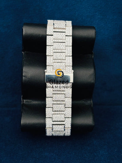 Men 41MM Moissanite Iced Out Hop Hop Bust Down Watch