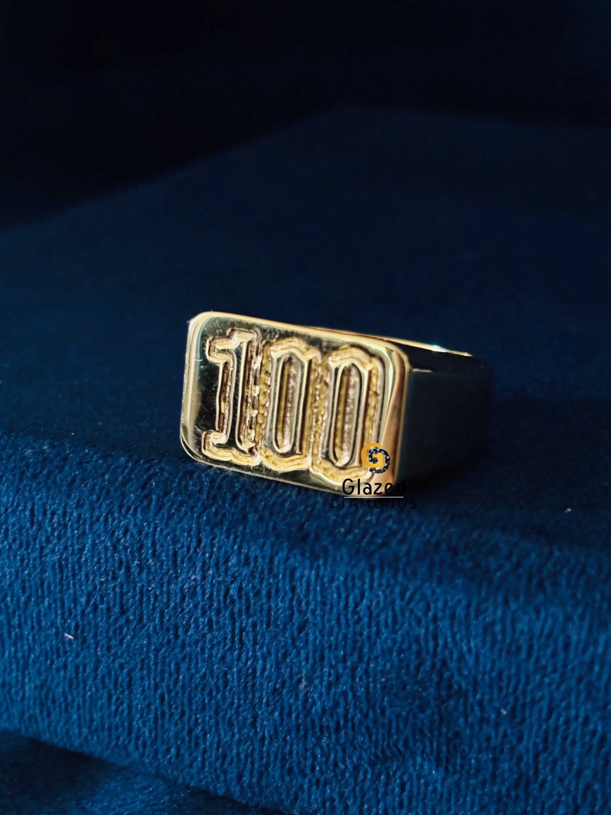 Men Custom Number Silver Hip Hop Ring