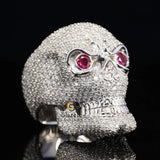 Iced Out Moissanite Skull Bling Hip Hop Ring For Men