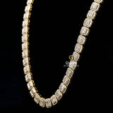 Iced Out Baguette and Round Cut Moissanite Diamond Tennis Chain