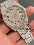 Buy Two Tone Arabic Numerals Hip Hop Moissanite Watch