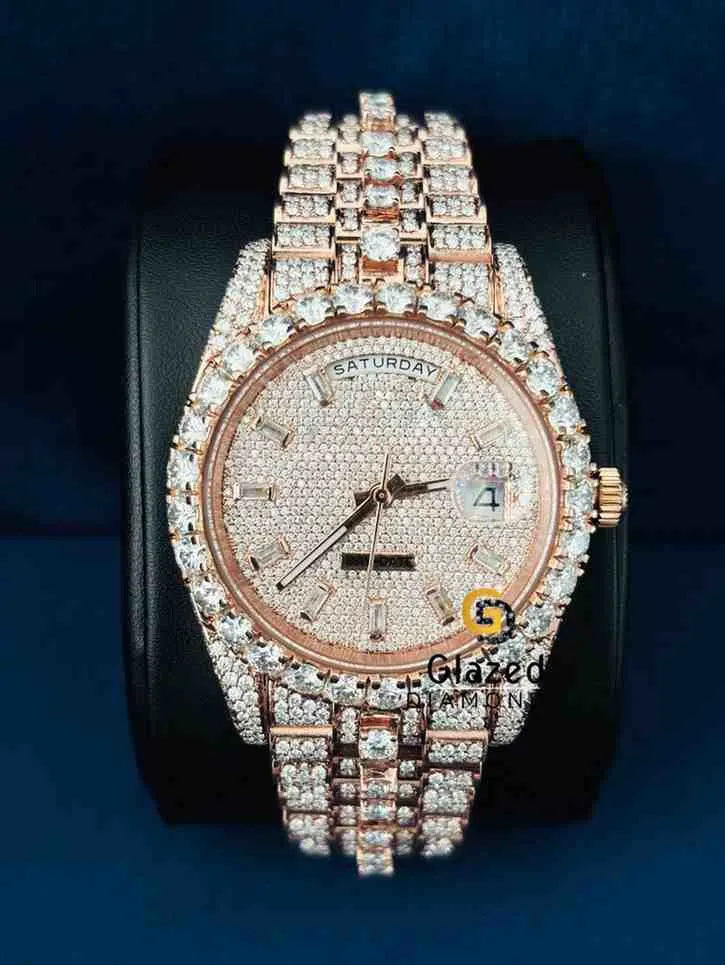 Men_s Baguette Bar Dial Moissanite Watch