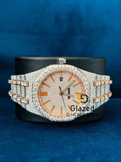 Men_s Fully Iced Out VVS Moissanite Watch For Men