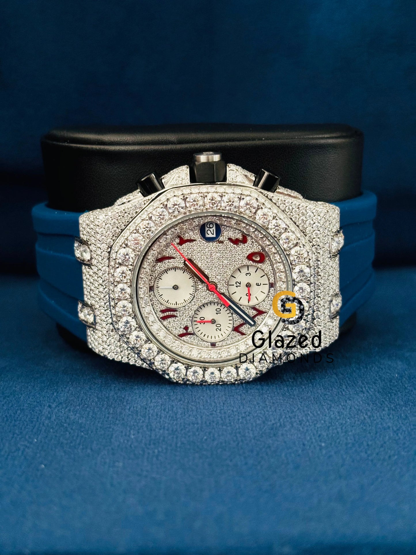 Men_s Round VVS Moissanite Diamond Studd Ap Watch 