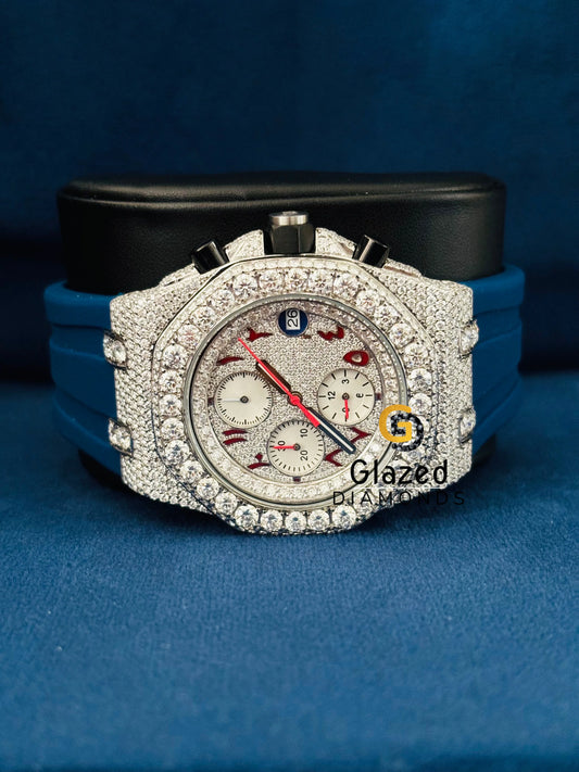 Men_s Round VVS Moissanite Diamond Studd Ap Watch 