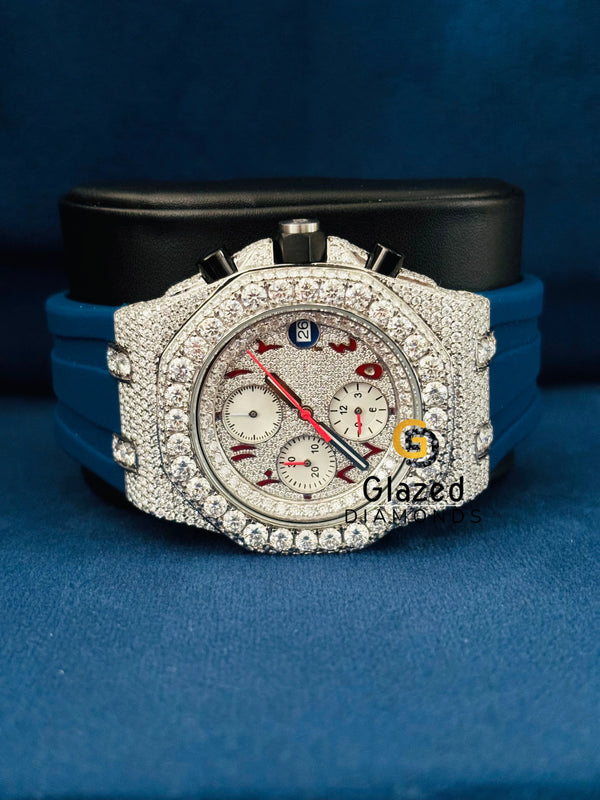 Men_s Round VVS Moissanite Diamond Studd Ap Watch 