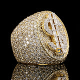 Dollar Sign Fully Iced Out Moissanite Diamond Luxury Hip Hop Ring