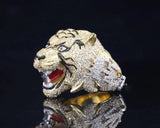 Customized Hip Hop Fully Iced Out Tiger Face Moissanite Championship Ring