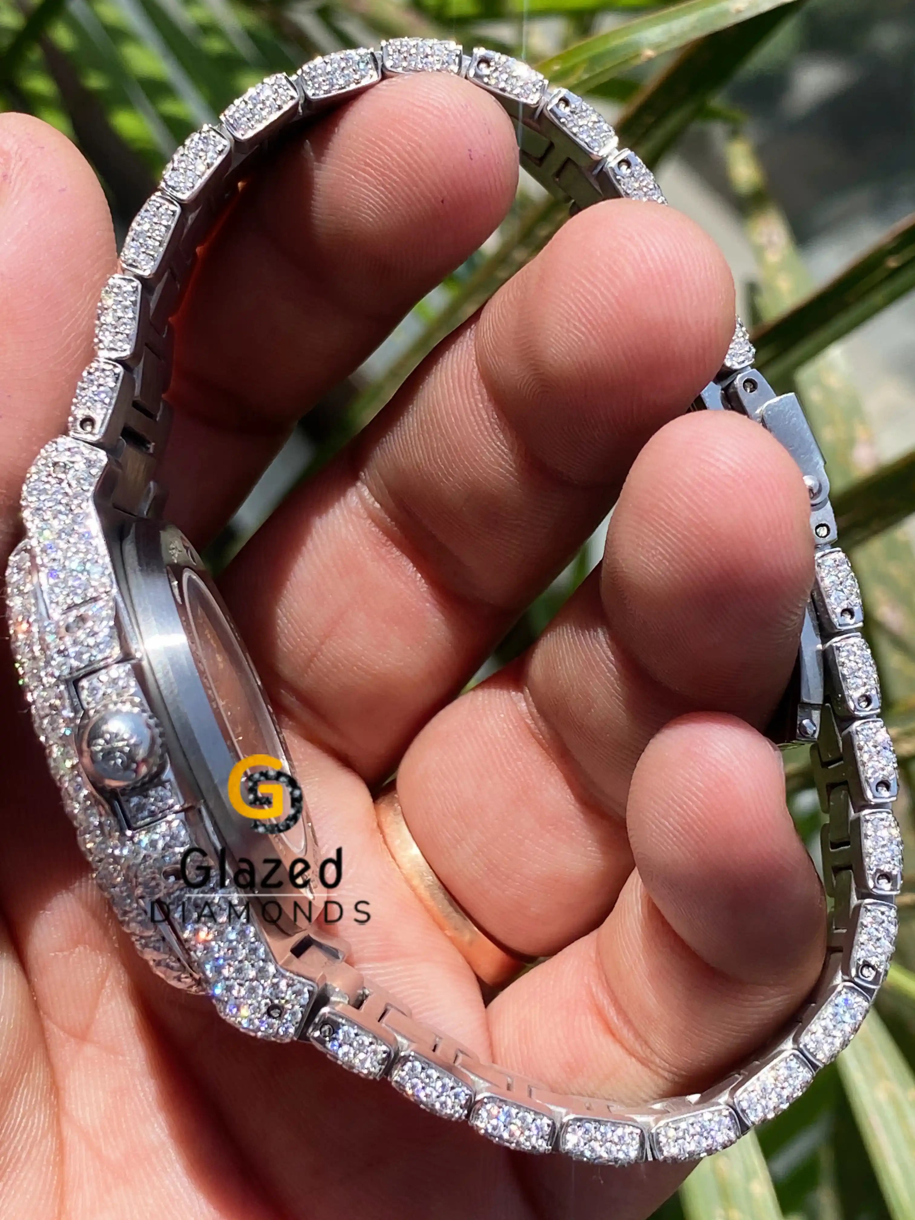 Mens Diamond Studded Watch For Men 