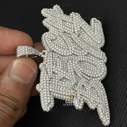 Mens Silver Diamond Pendant