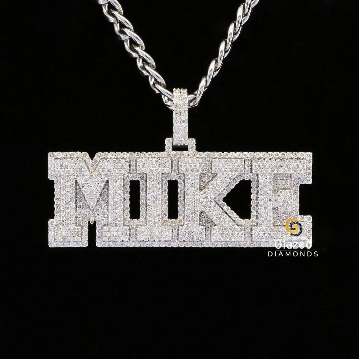 Custom Hip Hop Moissanite Diamond Studded MIKE Name Pendant