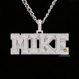 Custom Hip Hop Moissanite Diamond Studded MIKE Name Pendant