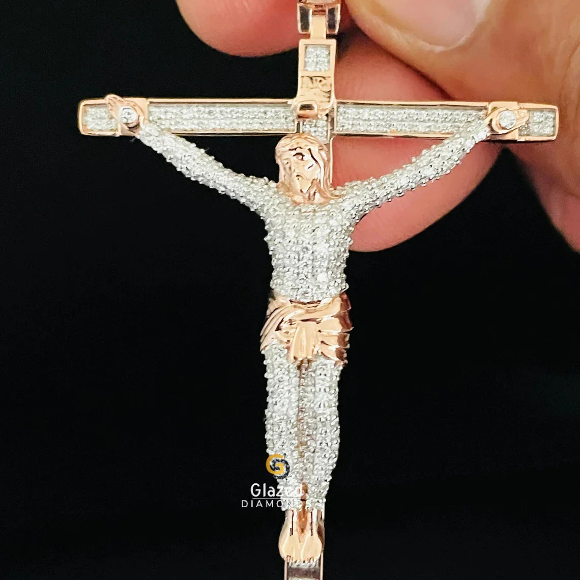 Hip Hop Style Moissanite Iced Out Jesus Cross Pendant