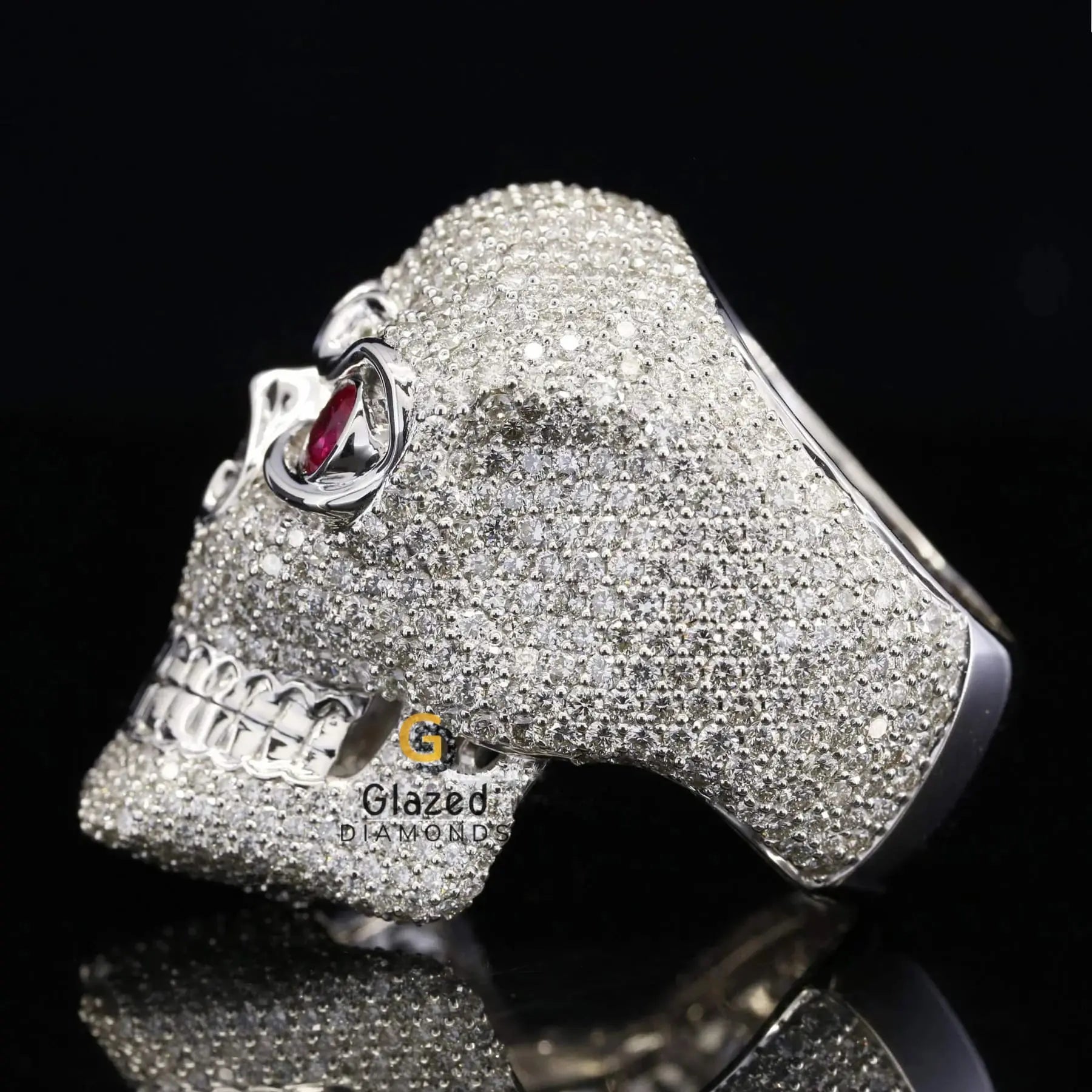 Iced Out Moissanite Skull Bling Hip Hop Ring For Men