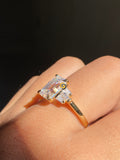 3 CT Emerald Cut Three Stone Side Baguette Moissanite Engagement Ring For Her