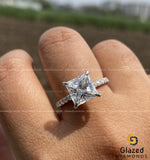 2.50 Ct Hidden Halo Princess Cut Moissanite Engagement Ring
