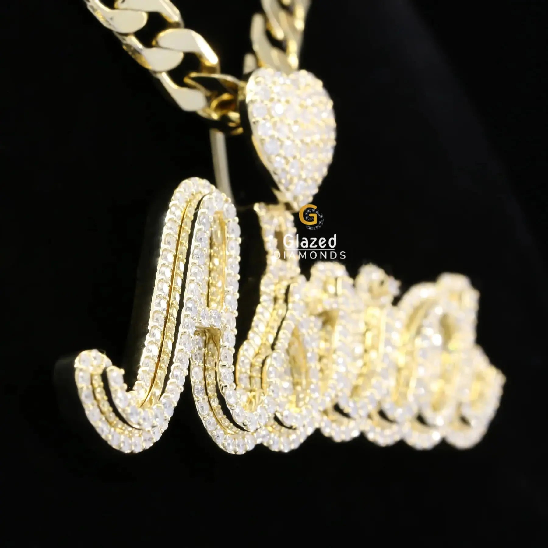 Iced Out Astia Name Moissanite Diamond Bust Down Custom Pendant