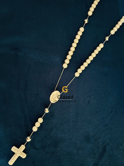 925 Silver Rosary Beads Moissanite Jesus Hip Hop Chain