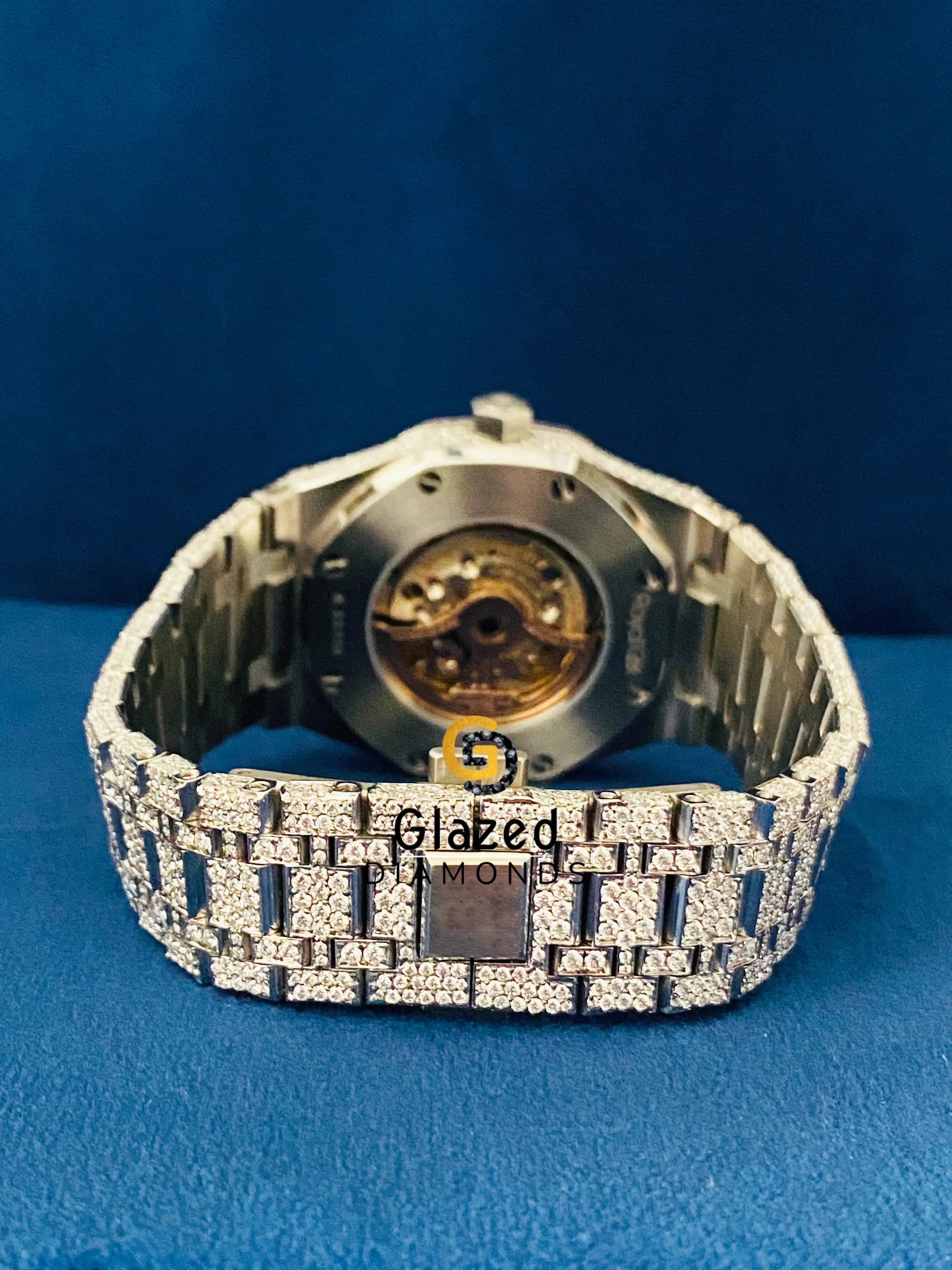 Fully Iced Out Arabic Dial Moissanite Diamond Studded Watch