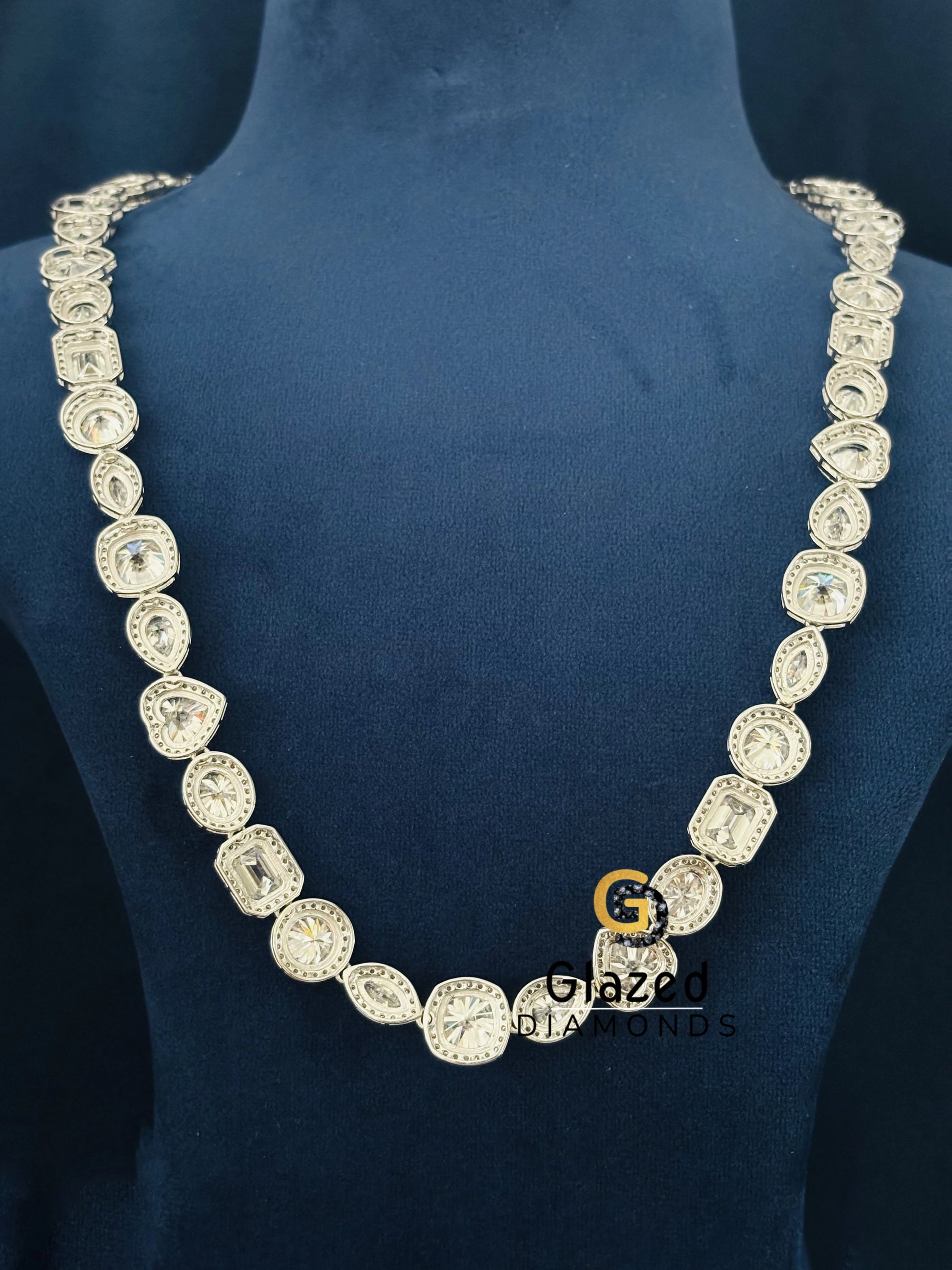 Moissanite 12 MM Multi Cut Diamond Chain